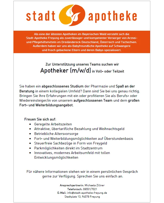 Stellenanzeige